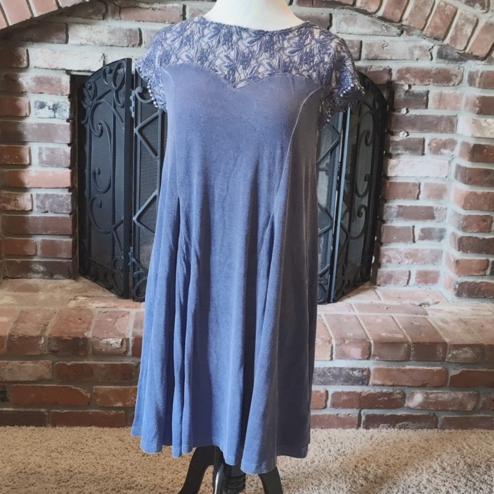 Alya cap sleeves blue dress S
